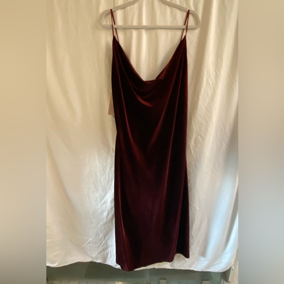Jenny Yoo BHLD Dark Berry Stretch midi Dress xl NWT - Picture 2 of 4